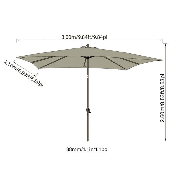 7'x10' Rectangle Market Umbrella - 2127081 — Primary Direct